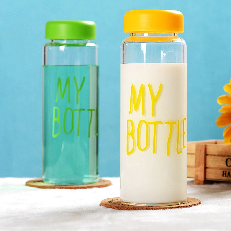 Transparent High Borosilicate Glass Bottle Cute Glass Water Bottle for Students Customized Logo Glass Cup