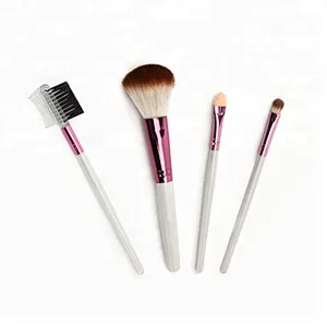 4pcs makeup brushes private label beauty cosmetics with 6pcs manicure set portable makeup artist brush set