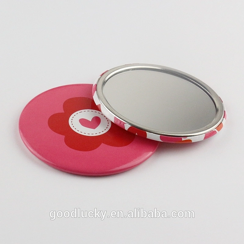 Round promotion gifts pocket cosmetic mirror with desgin