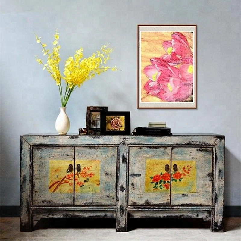 wholesale chinese antique reproduction distressed painted cracked storage furniture