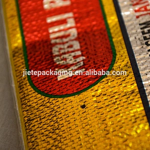 Accept 100% new material bopp laminated polypropylene fabric pp woven jasmine rice packaging bag 25kg size:45*75cm