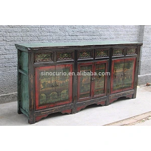 2017 wholesale furniture china chinese antique long sideboard painted furniture use lacquer painting