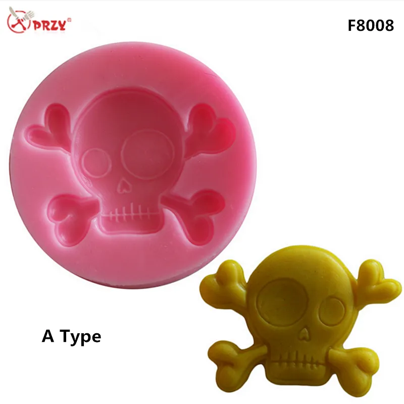 DIY New Style Silicone Baking Cake Mold Halloween Skull Head Mask Mould Handmade Soap Molds