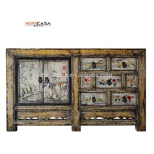 Hot sell hand painted chinese antique living room cabinet
