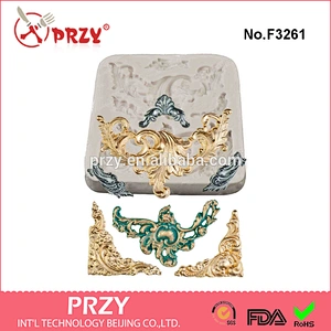 Baroque silicone fondant mould polymer clay mold silicone cake mold