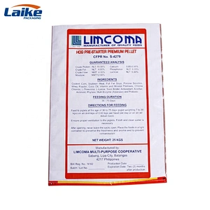 OEM plastic   laminated 15kg 20kg 25kg 50kg polypropylene woven  cattle feed packaging Animal Food Packing Bags