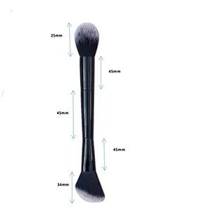 OEM cosmetic tools custom logo makeup brush dual head powder blush brush