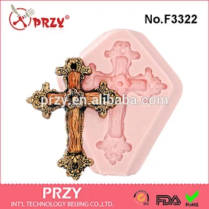 F3322 Silicone Rustic Cross Mold Mould for Fondant - Gum Paste - Chocolate - Candy