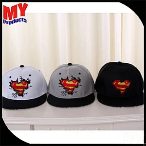 Custom 3D Superman Embroidery Trucker Cap 100% Cotton 5 Panel Baseball Caps Hats