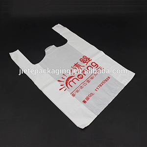Custom logo design printing T-shirt PE plastic shopping bag