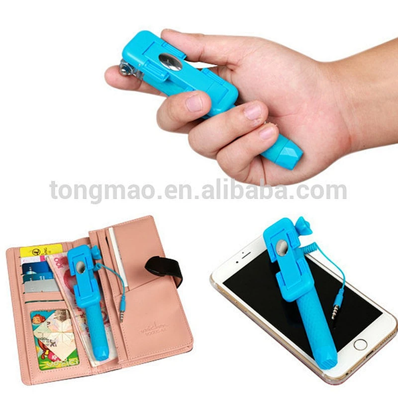 Pocket Size Mini Collapsible Cable Monopod Selfie Stick