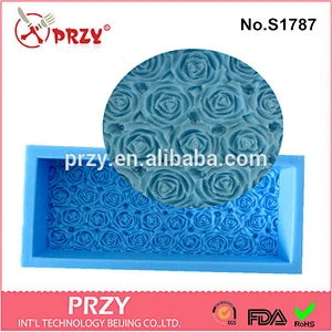 S1787 rectangle rose soap mold 3d silicone soap mold