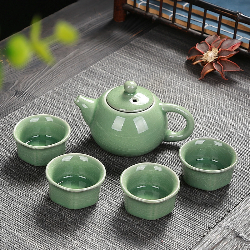 Customized 5 pcs Geyao Portable Tea Cup Set Factory Wholesale Ceramic Tea Set High Quality Porcelain Home Tea Pot Set
