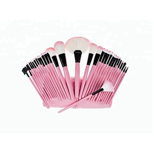 Custerized 32 pieces Makeup Brush Set pink white and red hair with PU cosmetic bag 32 Makeup Brush Set 32 piece private label