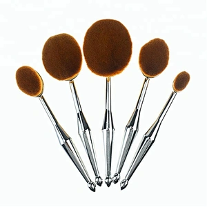 10 pc oval cosmetic makeup brush set