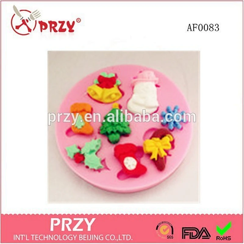 Silicone X'mas Decorations Mold Fondant silicone mold cake mould silicone