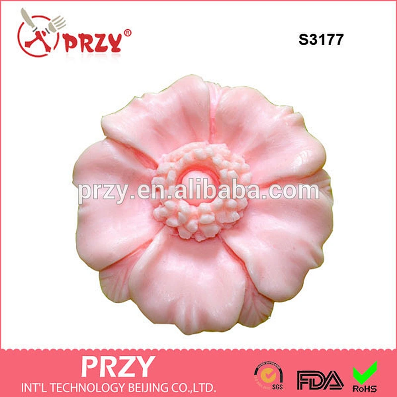 S3177 wholesale przy 3d flower shape silicone handmade soap molds