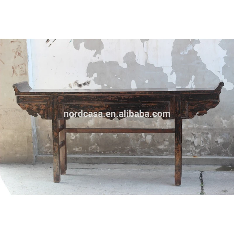 ANTIQUE RECYCLE WOOD CARVING CONSOLE TABLE