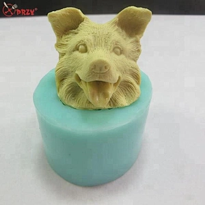 DW0004 Cute puppy head Soap silicone molds Home desk decorations mould Dog Candle mold