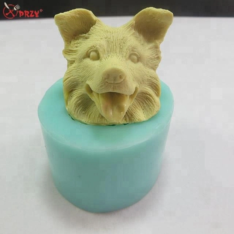 DW0004 Cute puppy head Soap silicone molds Home desk decorations mould Dog Candle mold