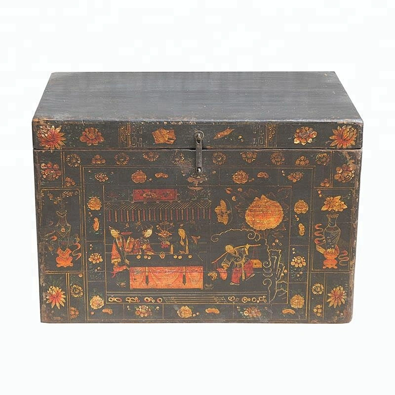 chinese antique rustic furniture Beijing & painted trunk box