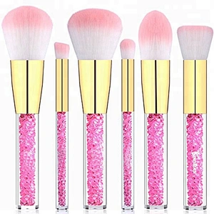 6 piece cosmetic brushes synthetic kabuki professional colorful custom logo makeup brushes set