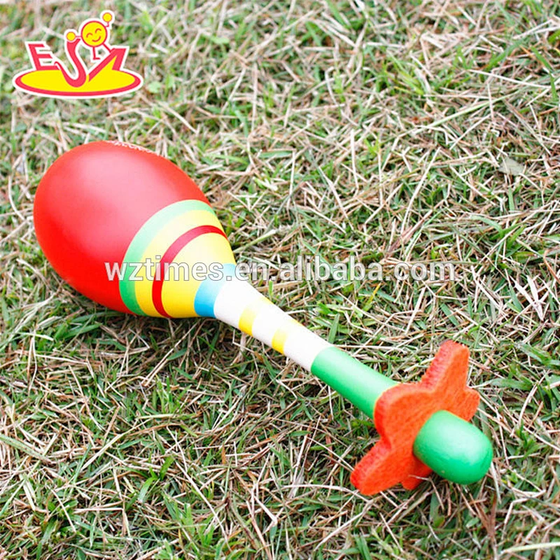 2018 wholesale children wooden toy maraca multi-function baby wooden toy maraca fashion kids wooden toy maraca W07I124