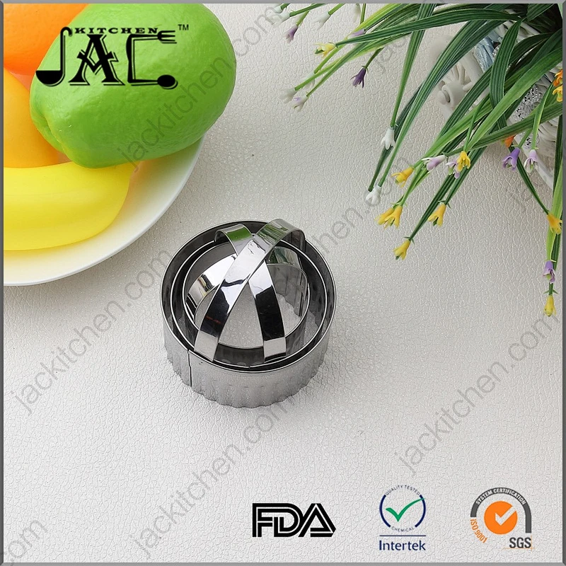 Food Quality 3 Pieces Reusable Stainless Steel Biscuit Cutter