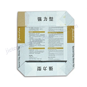 20kg block bottom stand up white kraft paper cement bag for dry mortar,tile adhesive,gypsum powder