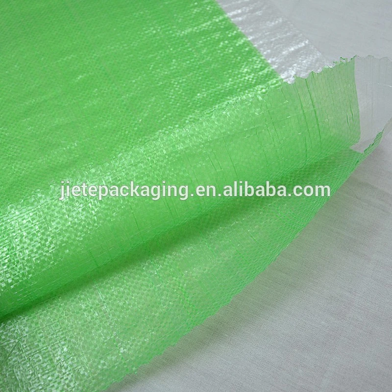 Geen color plastic pp woven animal feed bags for packaging pig feed