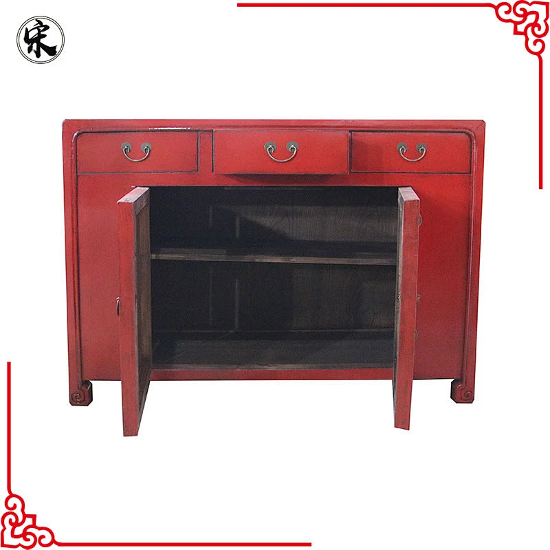 chinese antique oriental lacquer wooden storage buffet furniture