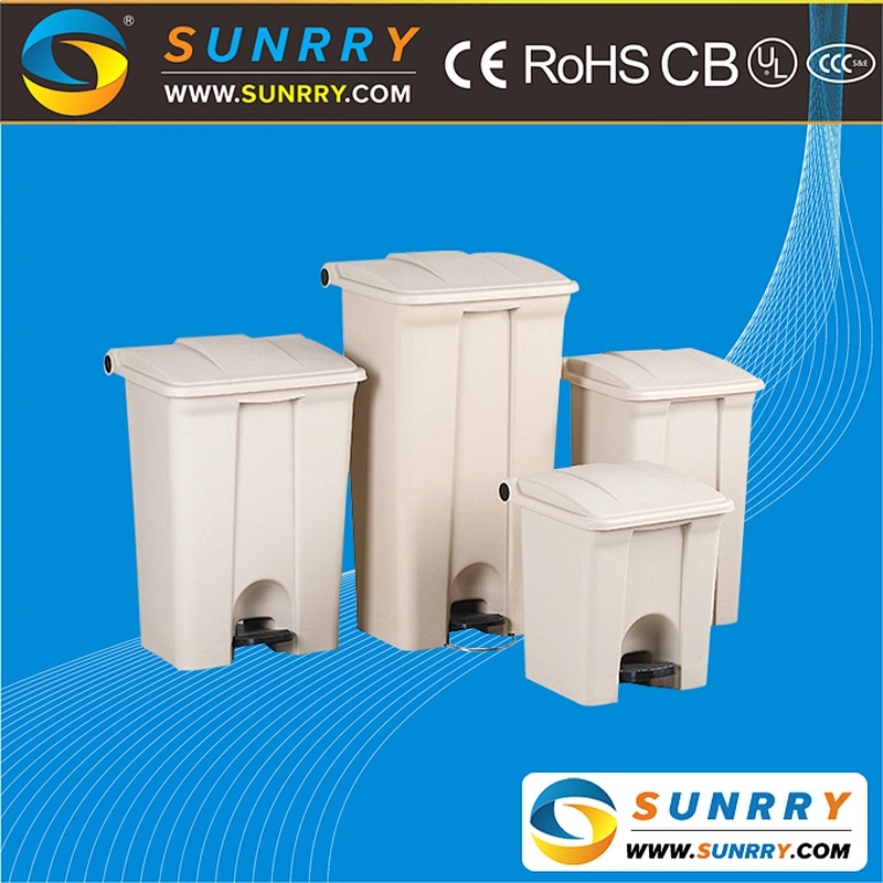 2018 unique new design 30.3L light yellow plastic mini trash can