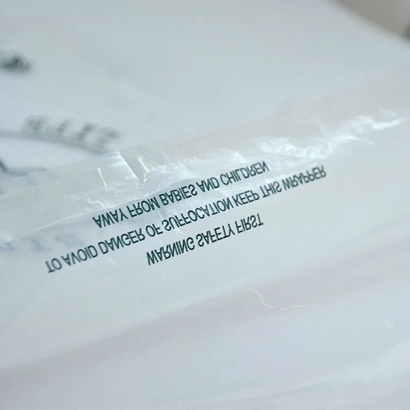 Custom wholesale white transparent PE bag for clothing, food packaging
