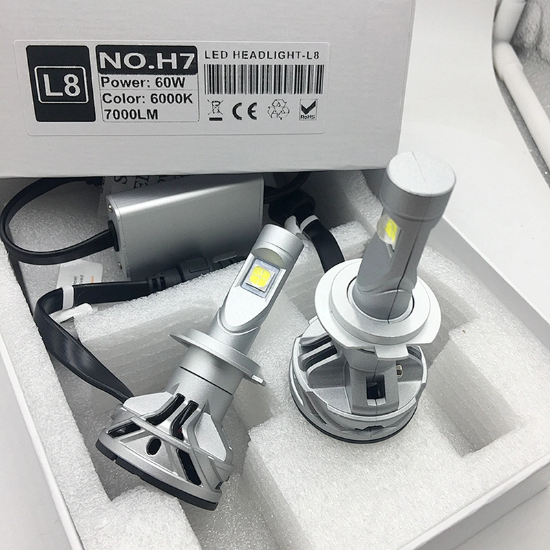 Lujia super bright auto bulb 60w px26d L8 7000lm XHP70 led headlight with h7 adapter