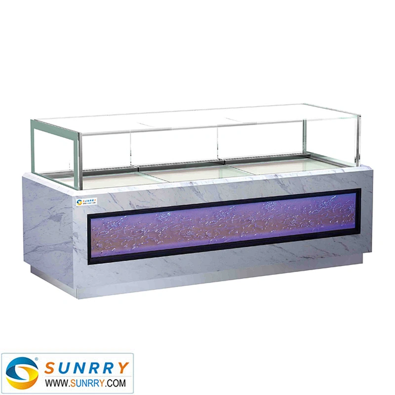 Luxury upright refrigeration sweet cake freezer and showcase