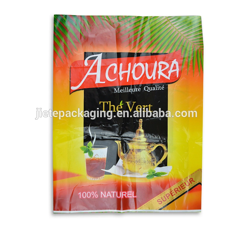pe plastic tea packing bag with gusset side