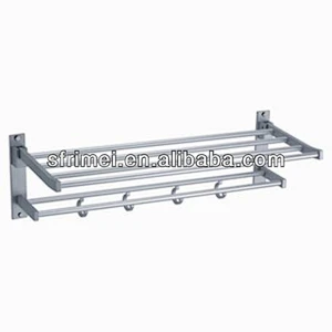 Hot Sale Bathroom Accessories Space Aluminum Towel Rack Bathroom Standing Towel Racks With Hooks