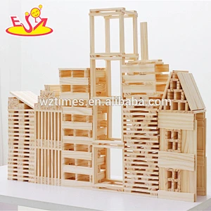 Venta al por mayor venta caliente 48 unids niño de madera apilar ladrillos de juguete de enseñanza de ayuda niño de madera apilar ladrillos juguete W13D151