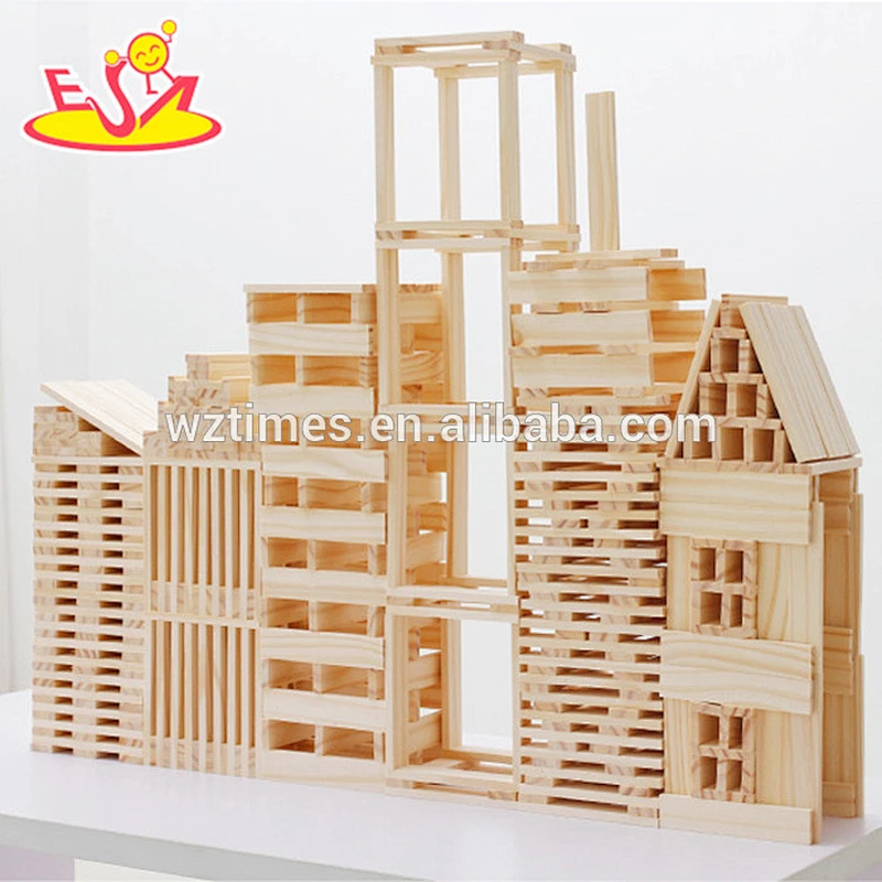 Venta al por mayor venta caliente 48 unids niño de madera apilar ladrillos de juguete de enseñanza de ayuda niño de madera apilar ladrillos juguete W13D151