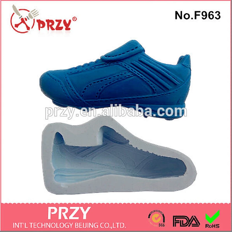 Model F963 Eco-Friendly Sports shoes silicone molds for cake decorating