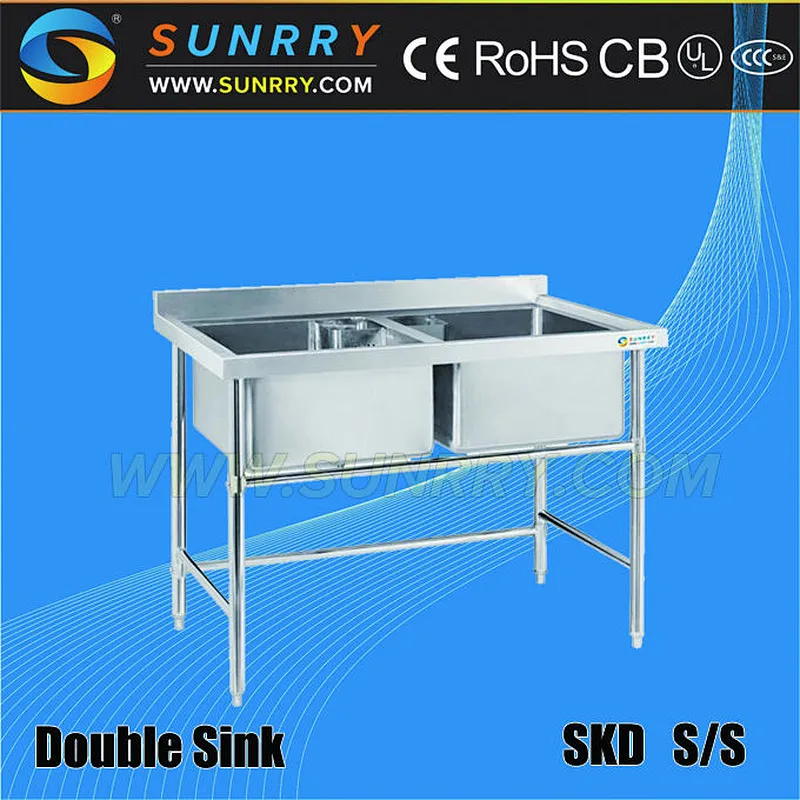 Double Drain Board Kitchen Sinks/Cabinet With Bar Sink/SS Sink (SY-SK2621 SUNRRY)