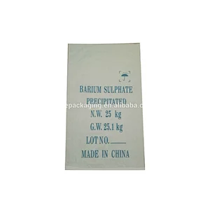 25kg white pp woven plastic chemical packing bag for barium sulfate