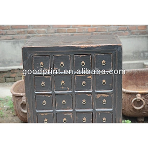 Chinese antique black medical cabinet
