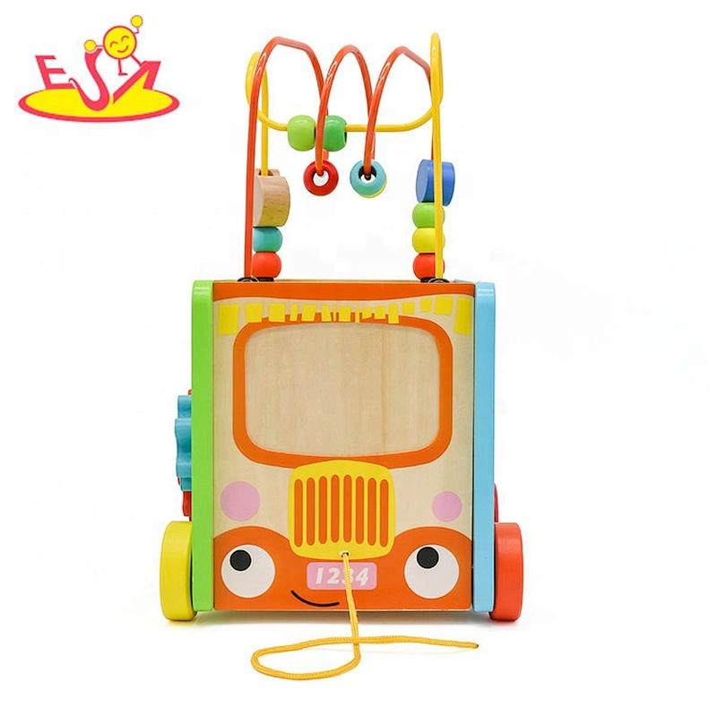 2019 New arrival multi-function educational wooden infant activity cube for sale W12D169