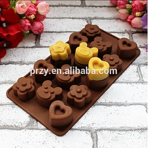 PRZY PR337 multi shaped teddy bear silicone molds for chocolate