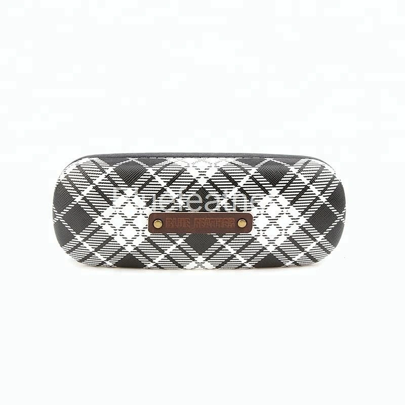 Black White Striped Pane Digital Printing Eyeglasses Case for Men