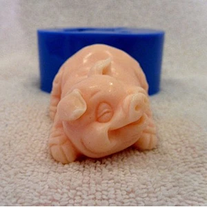 Piglet  soap silicone mold smiling pig candles molds 3D piggy Soap silica mould
