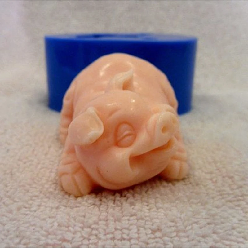 Piglet  soap silicone mold smiling pig candles molds 3D piggy Soap silica mould