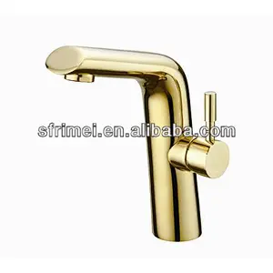 Deck Mounted Cheap Price Gold Color Single Hole Brass Basin Faucet