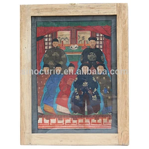 Chinese antique fabric ancestor painting